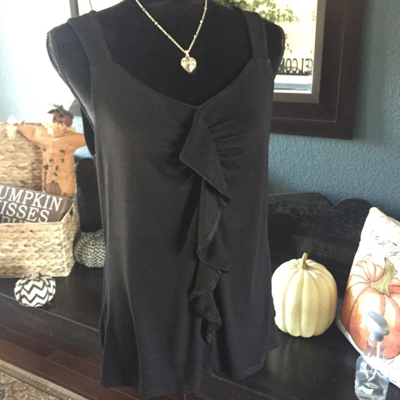 White House Black Market Tops - White House Black Market Black Cotton Tank